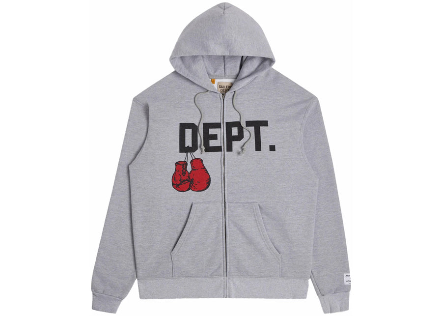 Gallery Dept. Boxing Merch Zip Hoodie Heather Grey