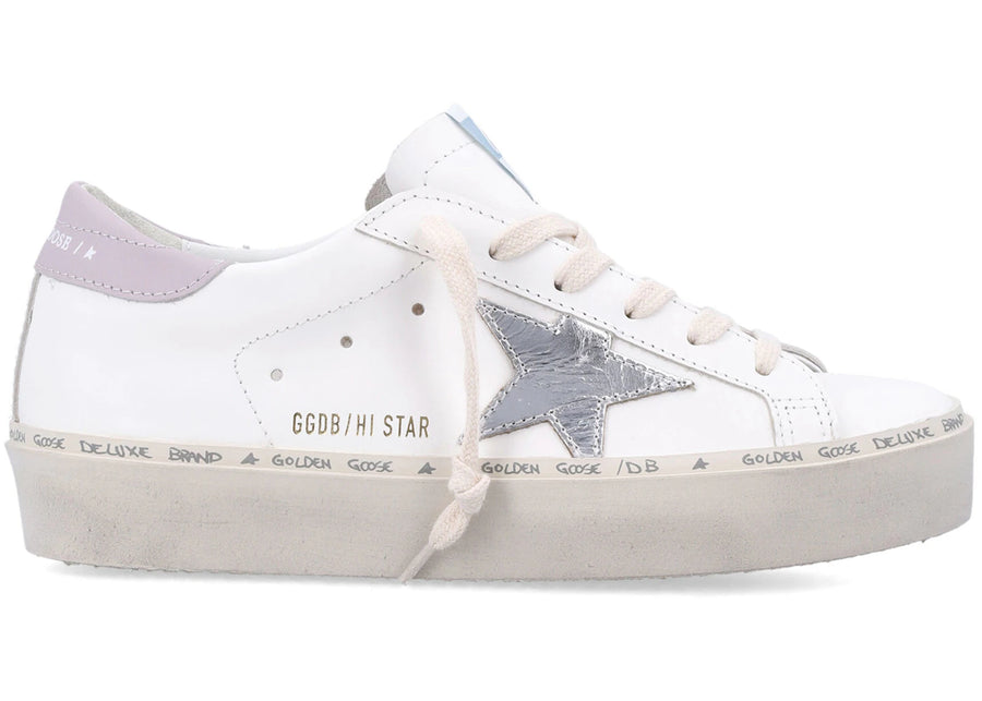 Golden Goose Hi Star Blanc Argent Lilas (Femme)