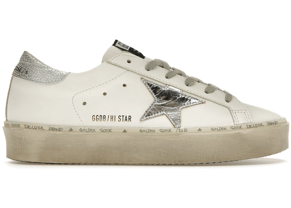 Golden Goose Hi Star White Silver (Women's)