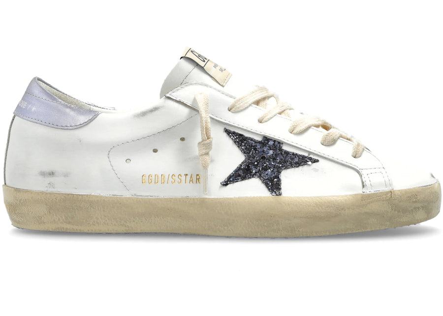 Golden Goose Super-Star Blanc Noir Glicine (Femme)