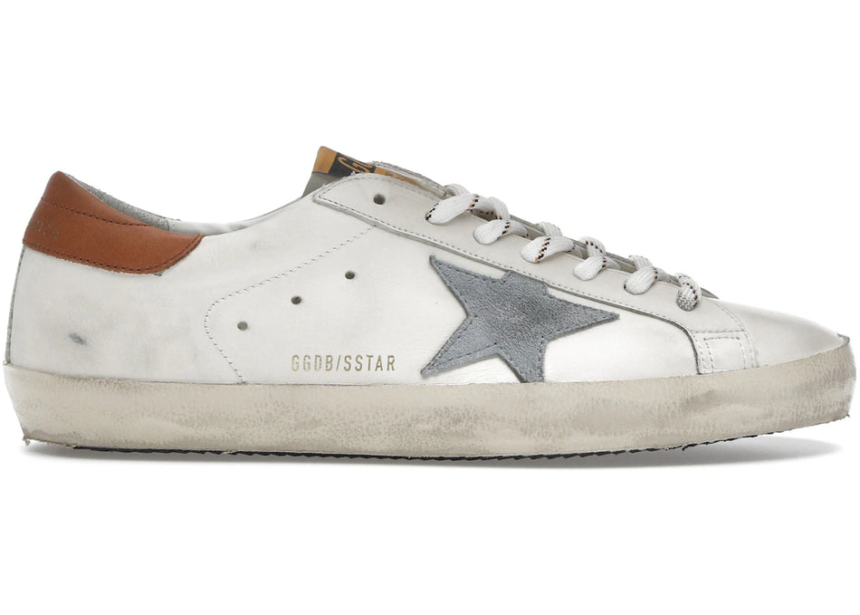 Golden Goose Super-Star White Grey Brown Heel Tab