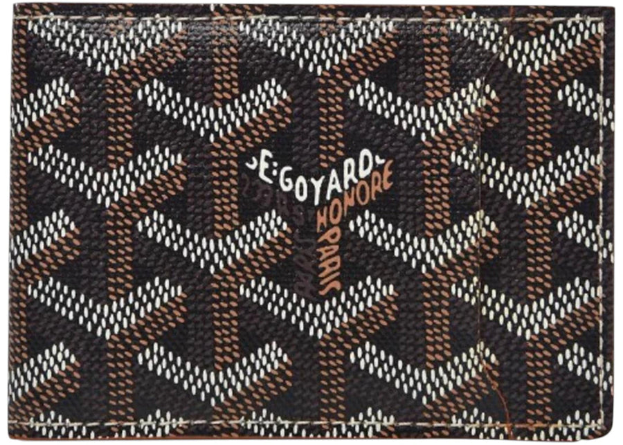 Goyard Slot Wallet Victoire Companion Goyardine Noir Tan