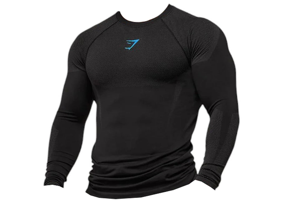 Gymshark Onyx 5.0 Seamless Long Sleeve T-shirt Black/Onyx Grey