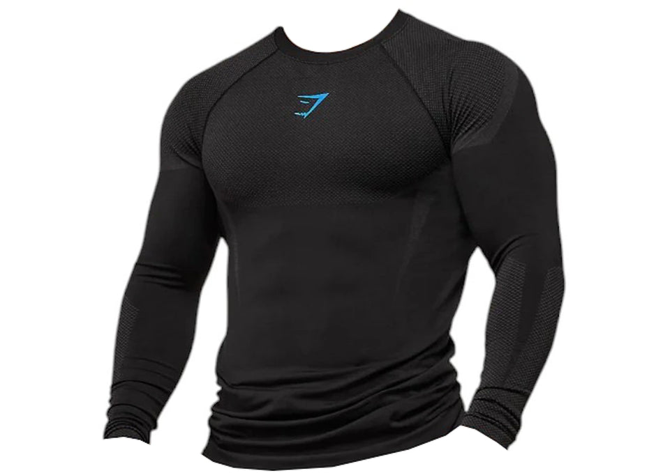 Gymshark Onyx 5.0 Seamless Long Sleeve T-shirt Black/Onyx Grey