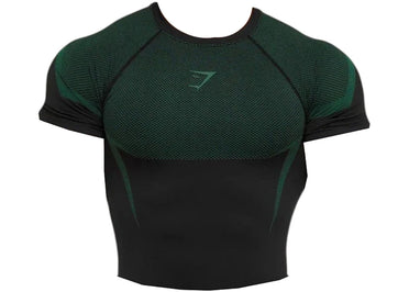 Gymshark Onyx 5.0 Seamless T-shirt Black/Lift Green