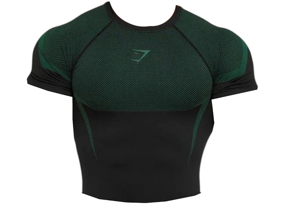 Gymshark Onyx 5.0 Seamless T-shirt Black/Lift Green