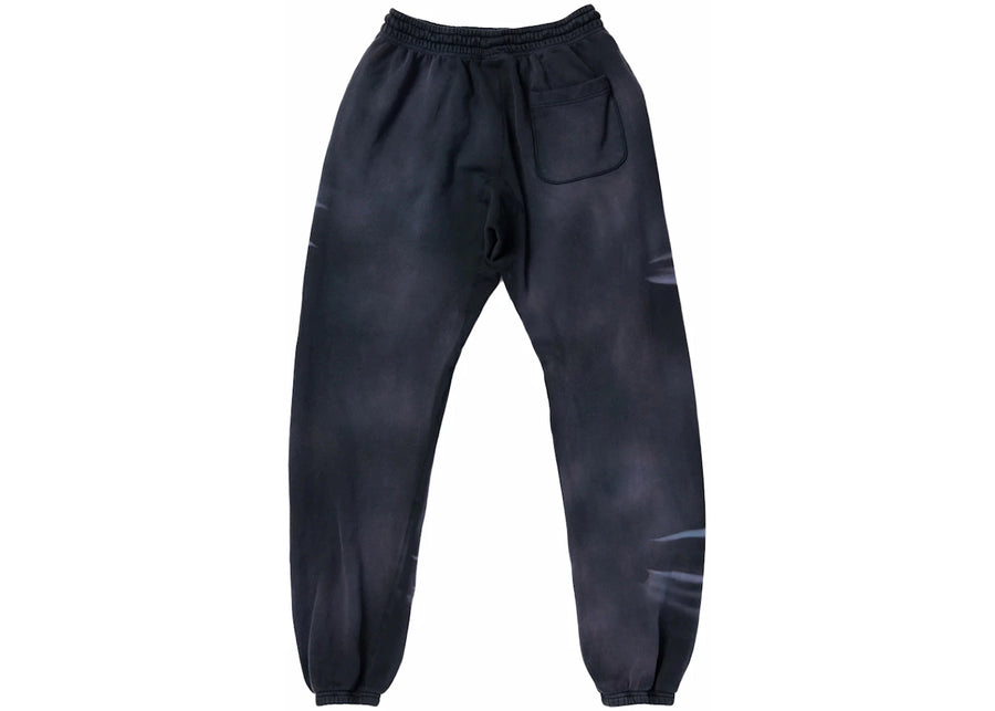 Pantalon de survêtement Hellstar à motif crâne aérographe et ourlet élastique fermé, noir Midnight Dye