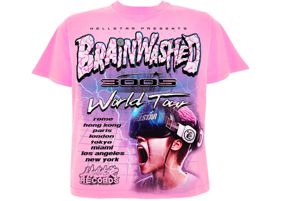 Hellstar Brainwashed World Tour T-Shirt Pink