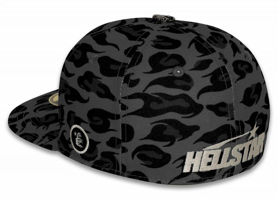 Hellstar Cheetah Print Fitted Hat Black