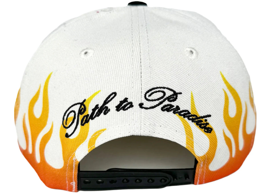 Hellstar Flame Vintage Snapback Hat Cream/Navy