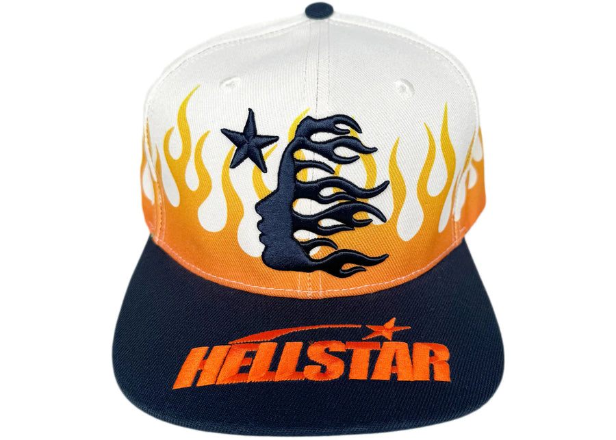 Casquette snapback vintage Hellstar Flame crème/marine