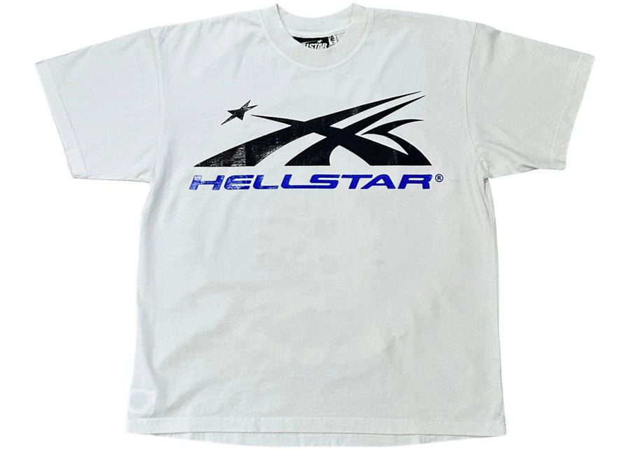 T-shirt Hellstar Gel Sport Logo Blanc/Bleu