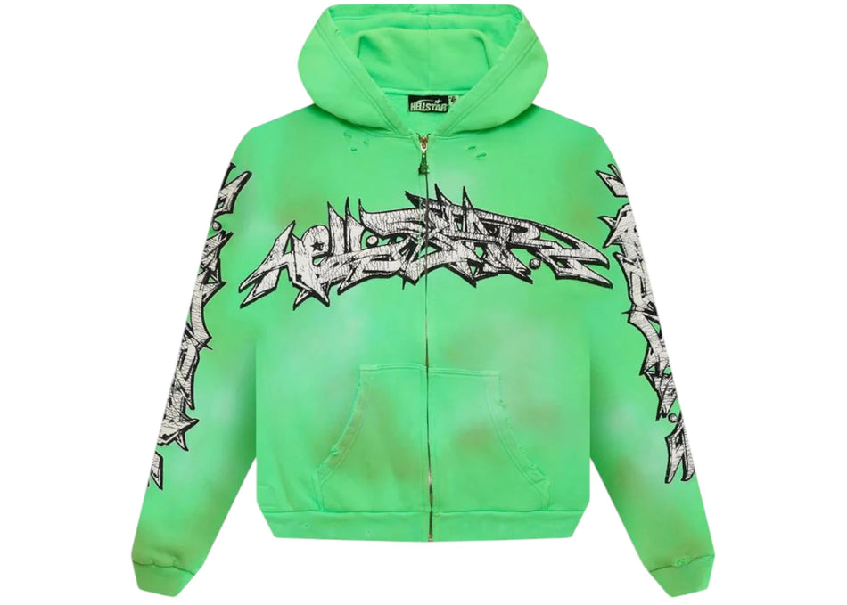 Hellstar Graffiti Zip-Up Green