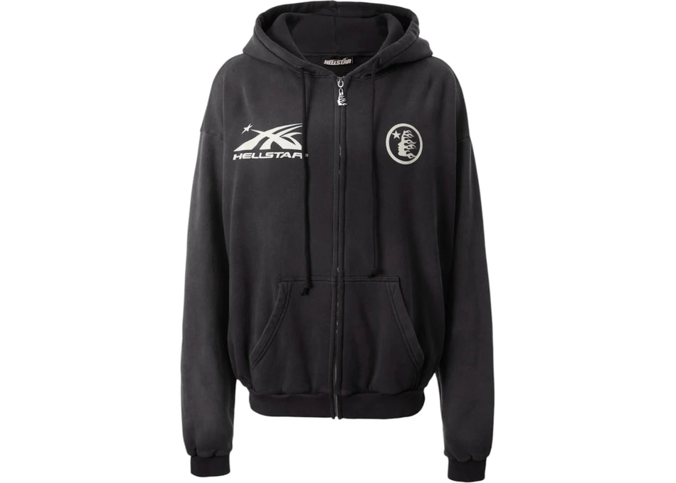 Hellstar HS Logo Zip-Up Hoodie Black