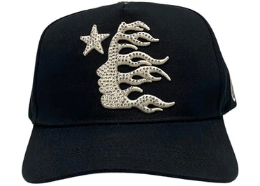 Hellstar OG Logo Rhinestone Snapback Hat Black