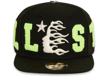 Hellstar OG Patch Fitted Hat Black/Neon Green