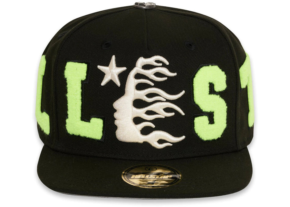 Hellstar OG Patch Fitted Hat Black/Neon Green