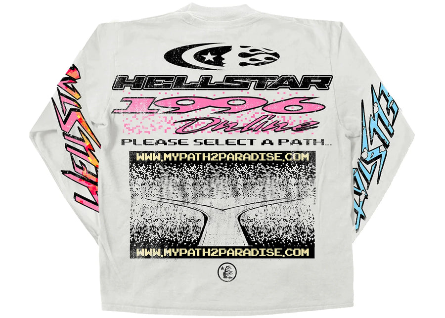 T-shirt Hellstar Pixel manches longues blanc