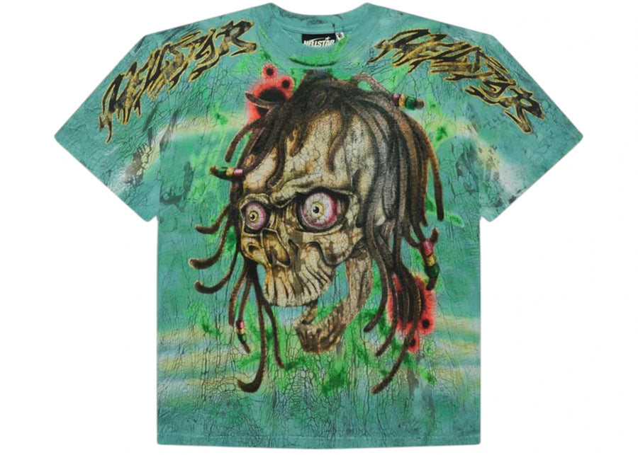 Hellstar Rasta Skull Tye-Dye T-Shirt Vert