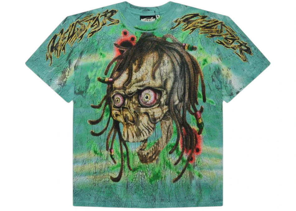 Hellstar Rasta Skull Tye-Dye T-Shirt Green