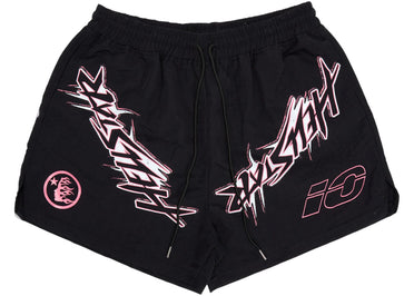 Hellstar Waxed Nylon Athletic Shorts Black