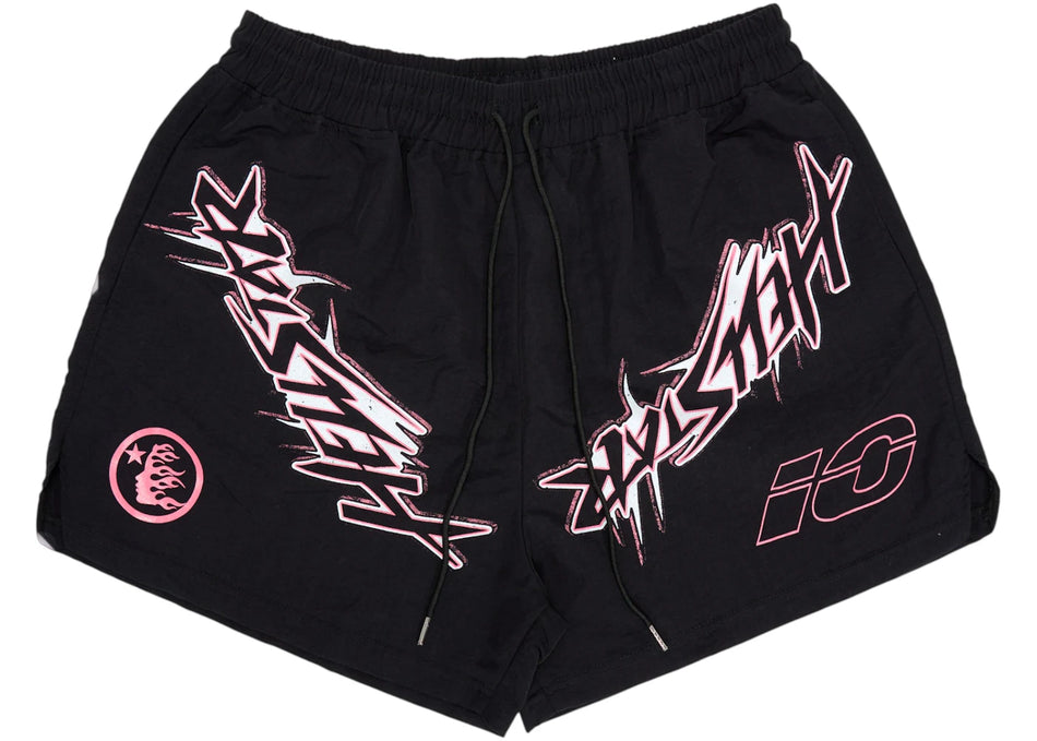 Hellstar Waxed Nylon Athletic Shorts Black