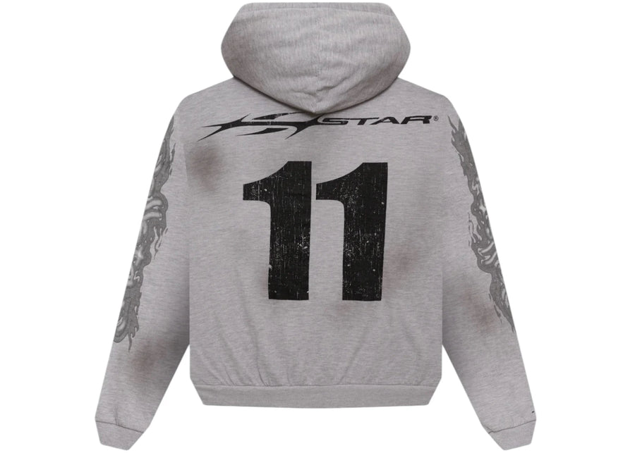 Pull de yoga Hellstar gris à fermeture éclair