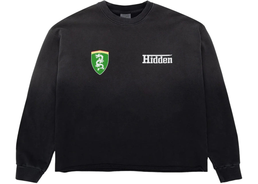 Sweat-shirt ras du cou noir délavé Enzo de Hidden NY