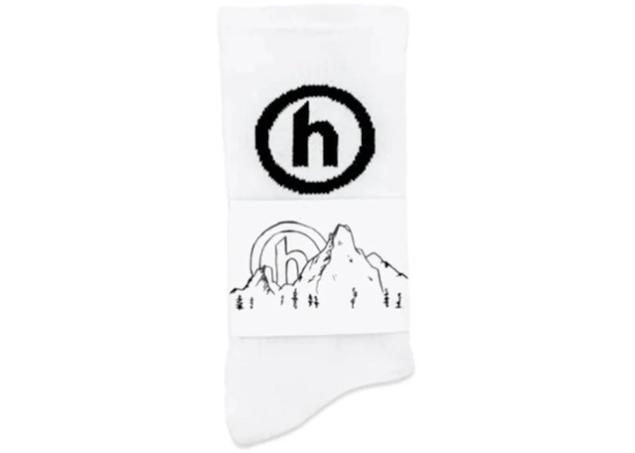 Chaussettes blanches et noires avec logo NY H caché