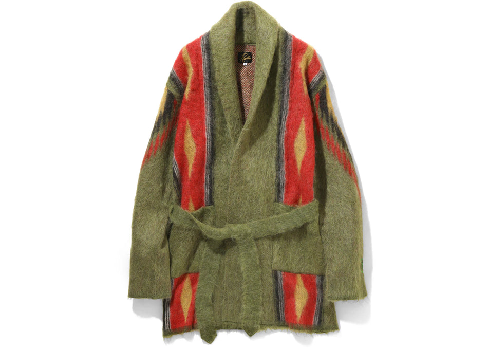 Hidden NY x Needles Mohair Shawl Cardigan Green Native Pattern