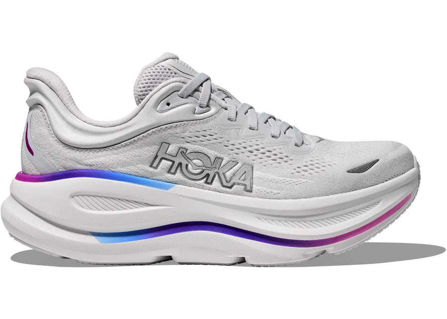 Hoka One One Bondi 9 Cosmic Gray White Mesh (Femme)