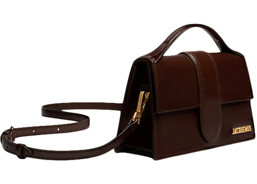 Sac bandoulière à rabat Jacquemus Le Grand Bambino marron foncé