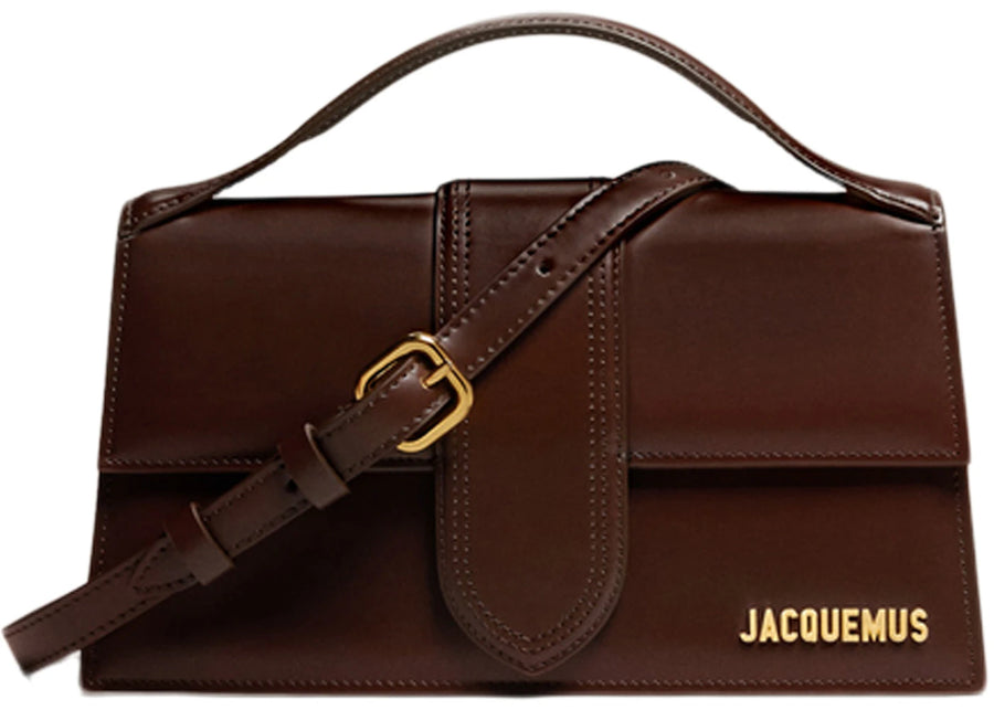 Sac bandoulière à rabat Jacquemus Le Grand Bambino marron foncé