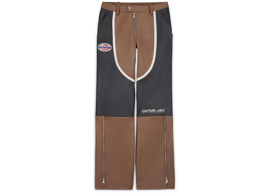 Jordan x Travis Scott Cactus Jack Women's Leather Pants Archaeo Brown