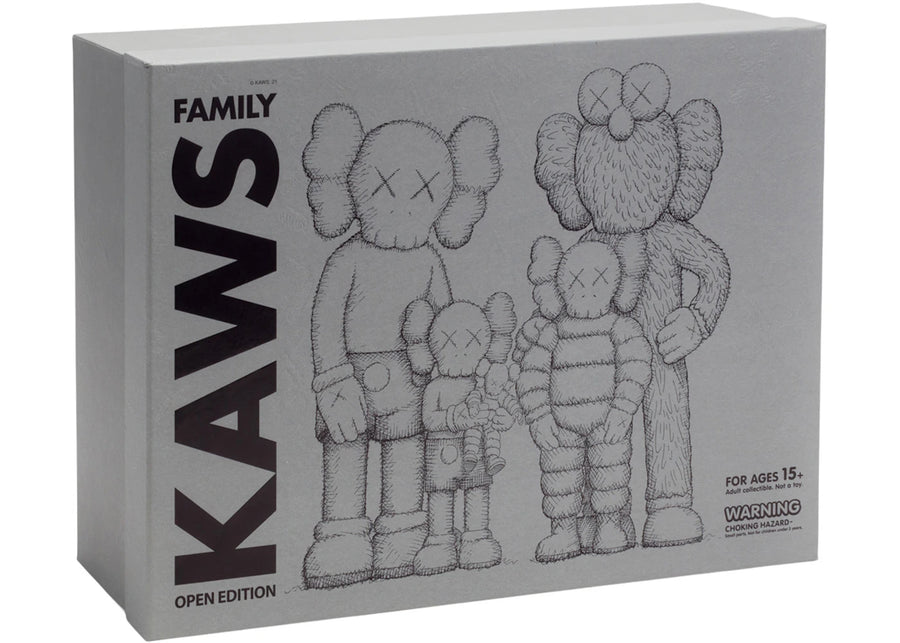 Figurines en vinyle KAWS Family, gris/rose