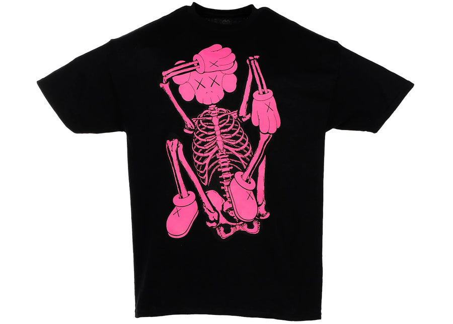 KAWS SKELETON NEW FICTION T-shirt Pink