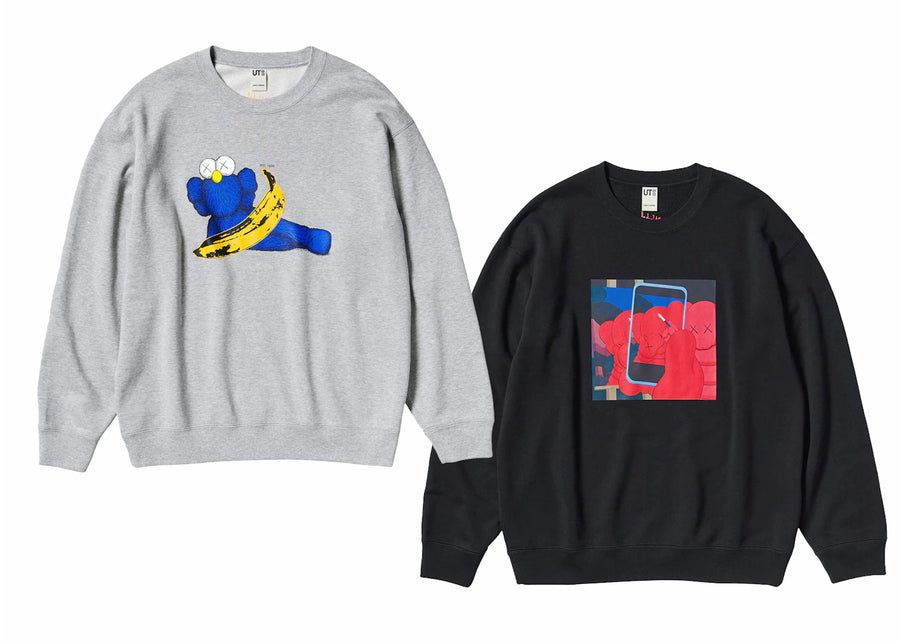 Sweat-shirt KAWS x Uniqlo Warhol Graphic 472951/476119 Gris/Noir