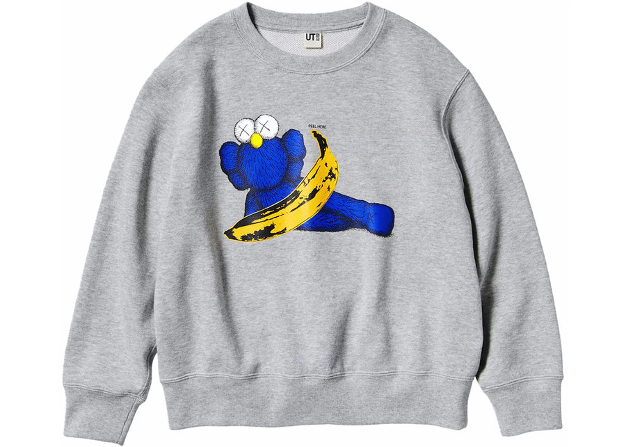 Sweat-shirt gris KAWS x Uniqlo Warhol Graphic 472951