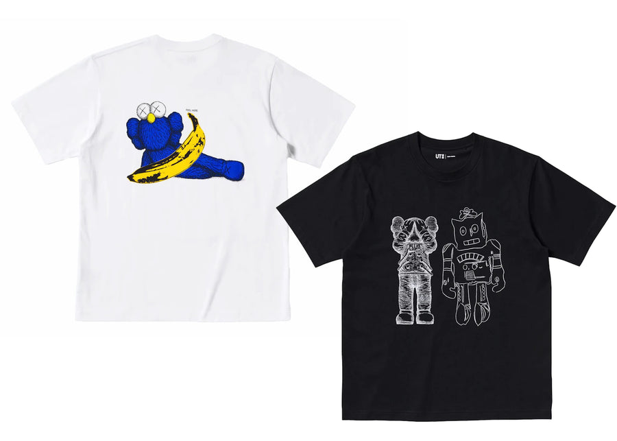 Ensemble de t-shirts KAWS x Uniqlo Warhol UT Graphic 476351/471321 blanc/noir