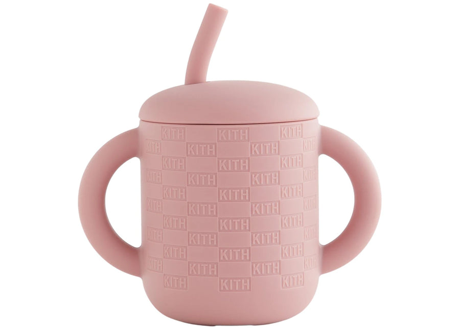 Kith Kids Mushie Gobelet d'apprentissage en silicone et paille, couleur Quartz poussiéreux