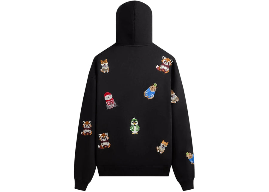 Sweat à capuche noir Kith Kithmas avec personnage animal Nelson