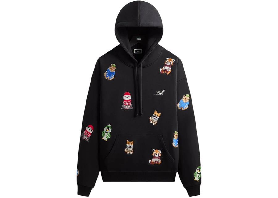 Sweat à capuche noir Kith Kithmas avec personnage animal Nelson
