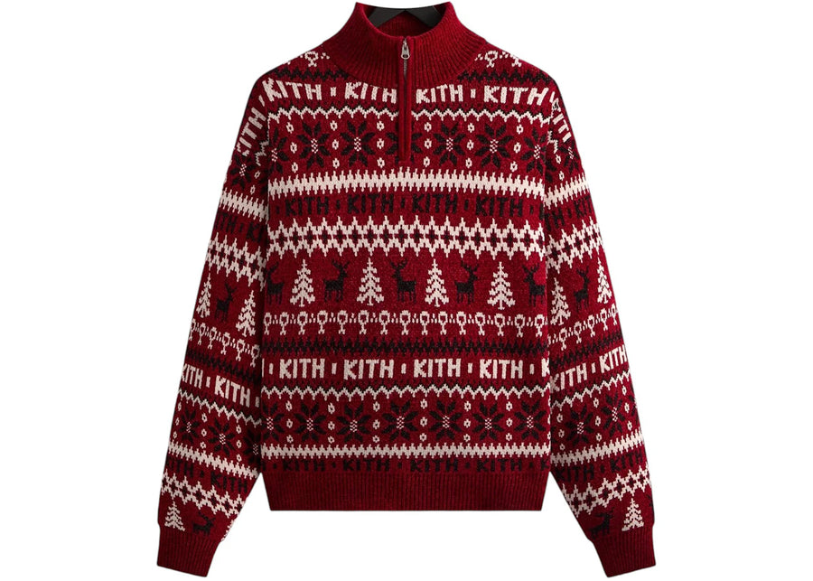 Kith Kithmas Chenille Fair Isle Quart de Zip Allure