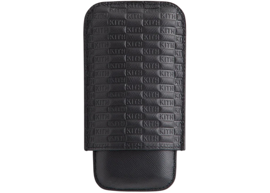 Étui à cigares Kith Kithmas Monogram en cuir Saffiano noir (FW25)