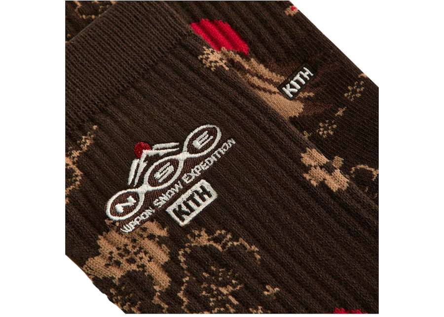 Kith x Columbia NSE Landscape Jacquard Socks Kindling