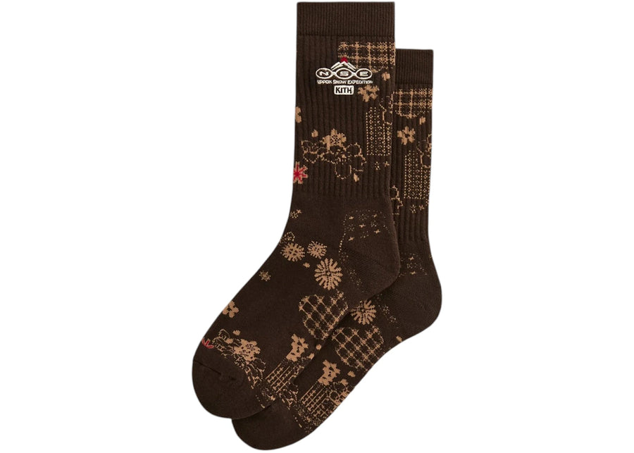 Kith x Columbia NSE Landscape Jacquard Socks Kindling