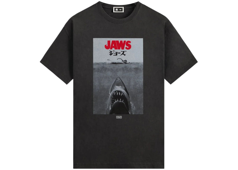 T-shirt vintage noir Kith x JAWS, poster japonais