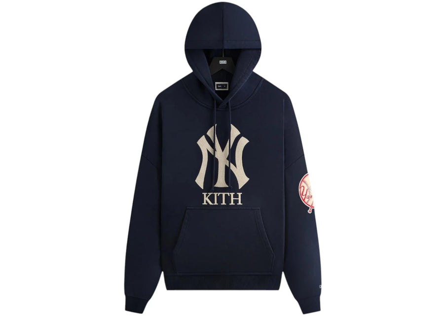 Kith x New York Yankees Plush Fleece Cropped Braxton Hoodie Nocturnal