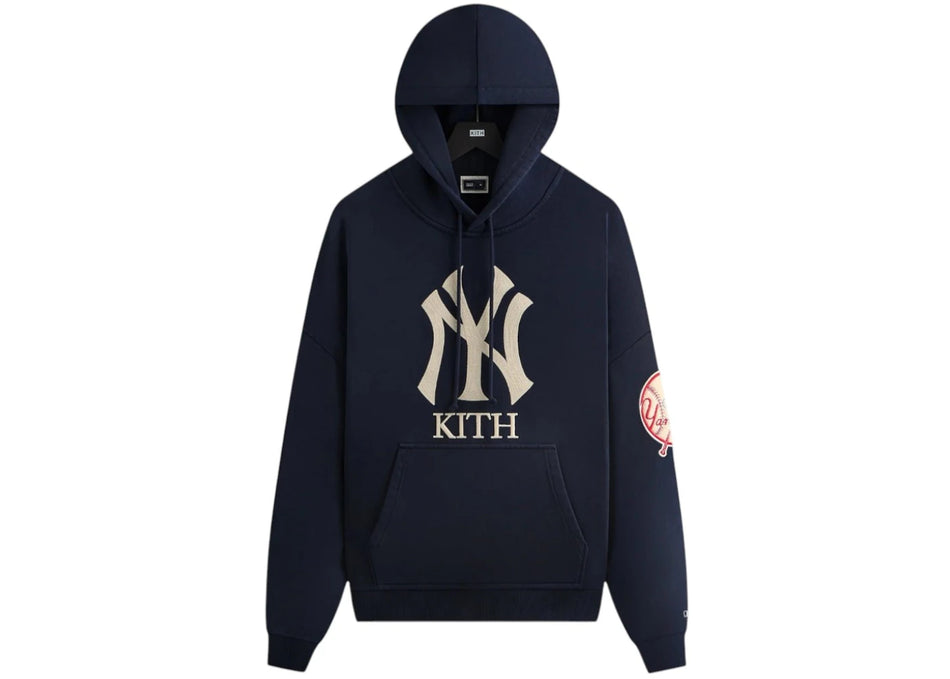 Kith x New York Yankees Plush Fleece Cropped Braxton Hoodie Nocturnal
