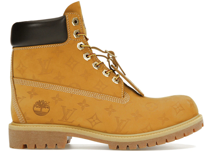 Bottines Louis Vuitton Timberland 6" à monogramme couleur blé